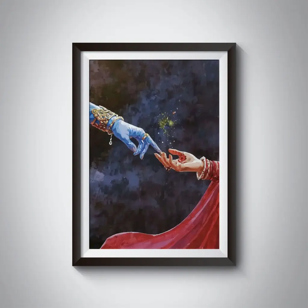 Radha Krishna Hands poster