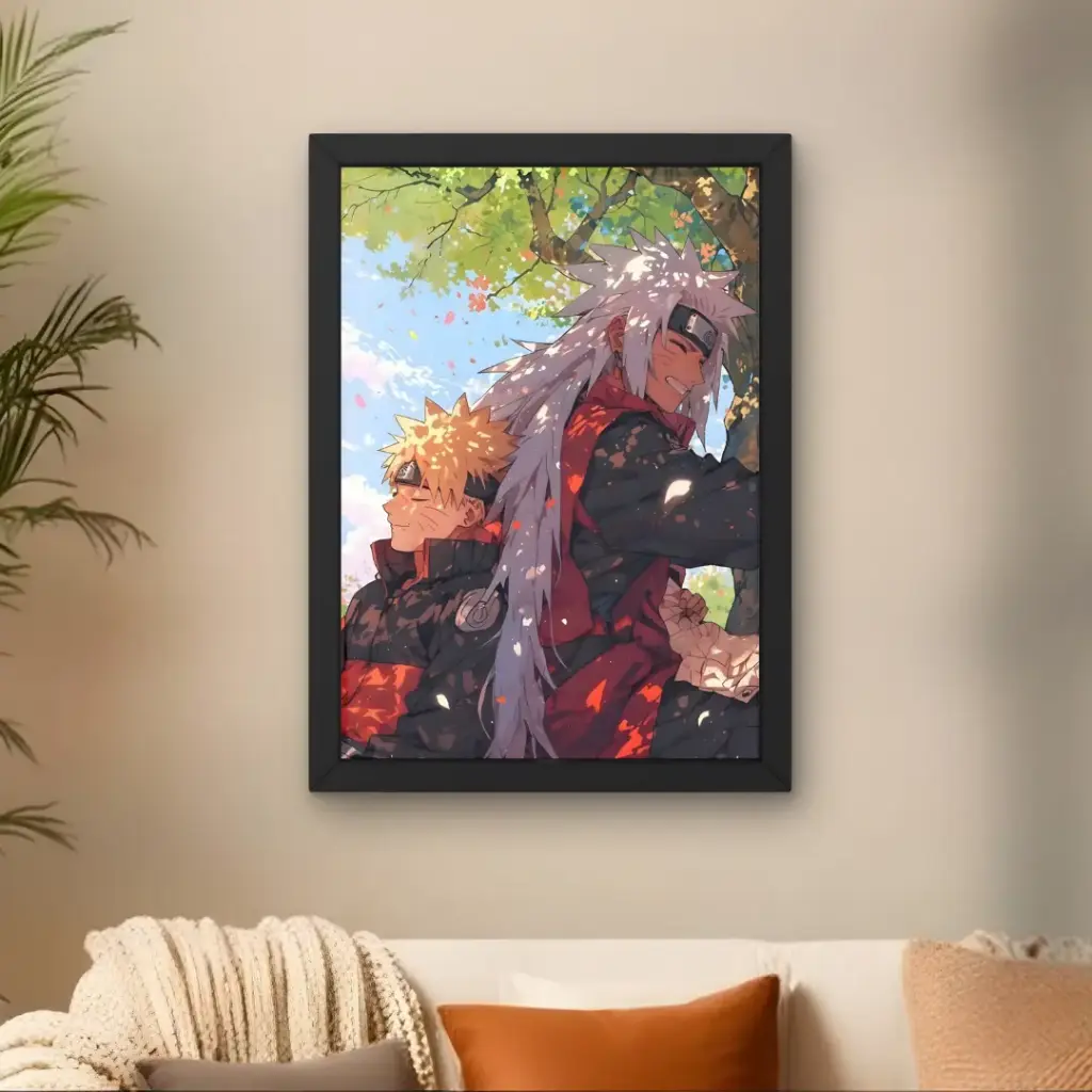 Naruto and Jiraya Happy Moments Poster