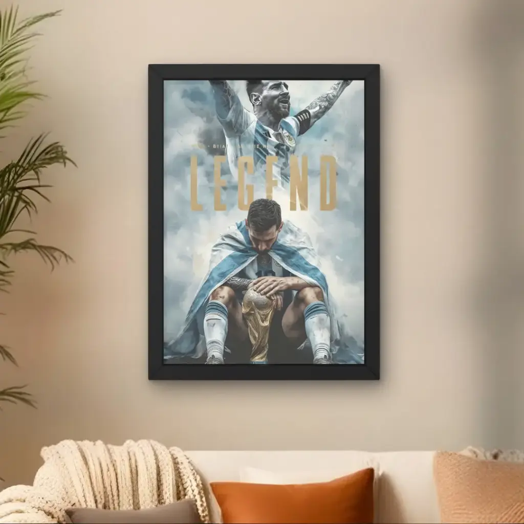 Messi With World Cup Poster