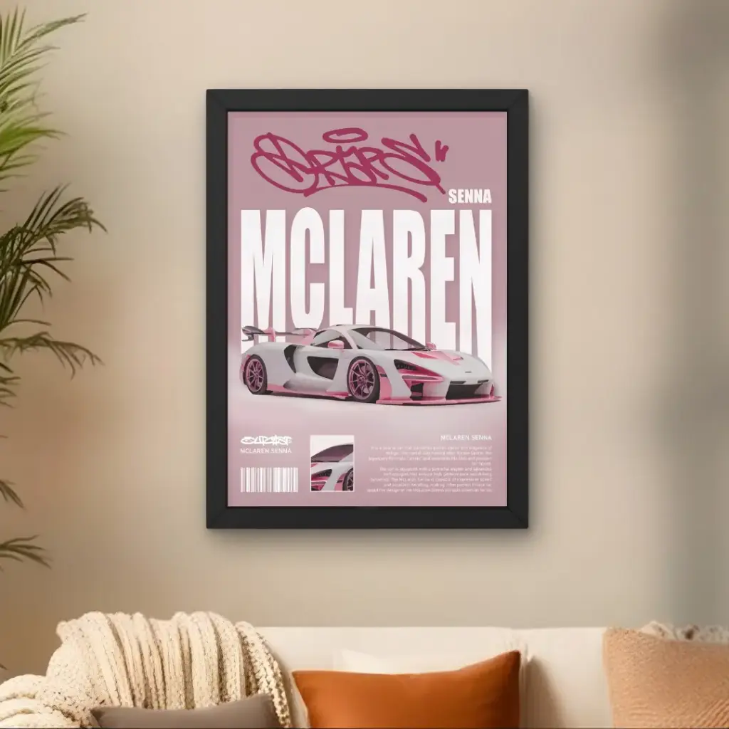 McLaren Senna Pink Poster
