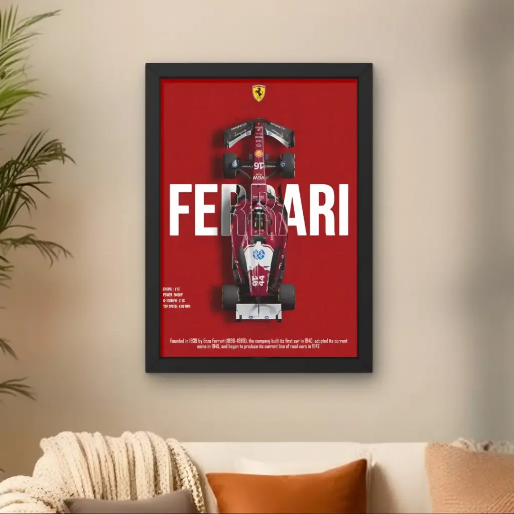 Ferrari F1 Car Poster