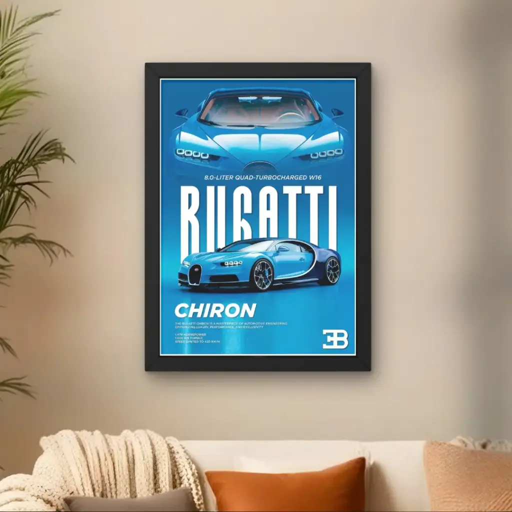 Bugatti Chiron Blue Poster