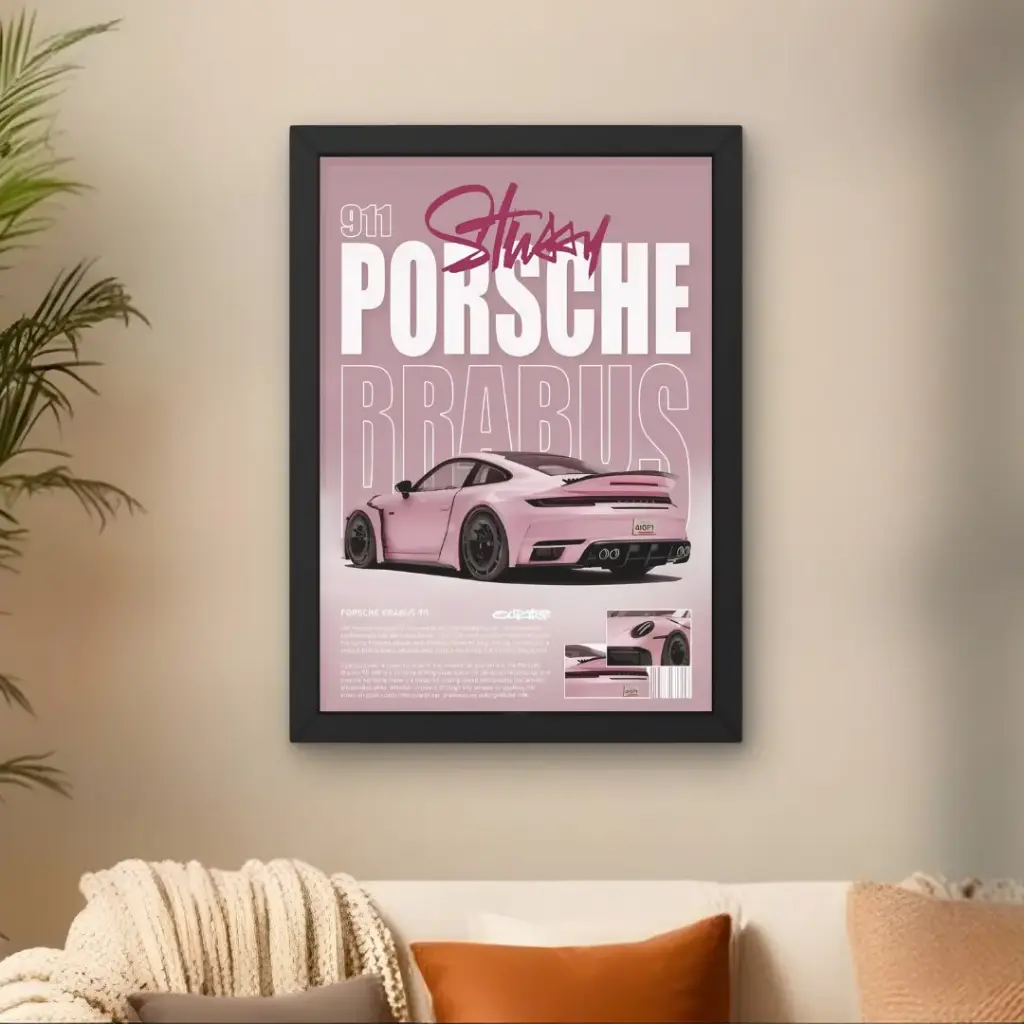 Porsche 911 Brabus Pink Poster