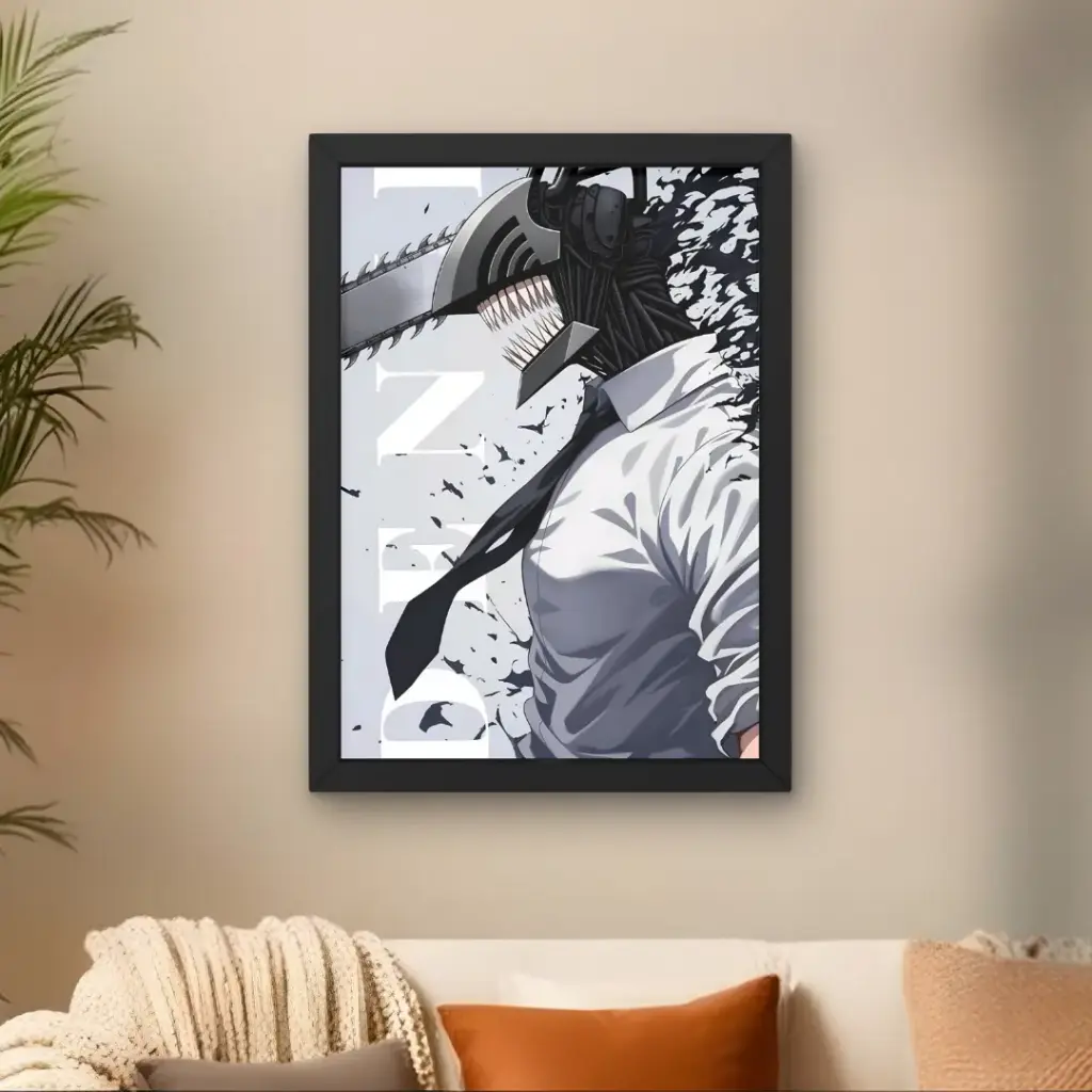 Denji Chainsaw Devil B&W Art Poser