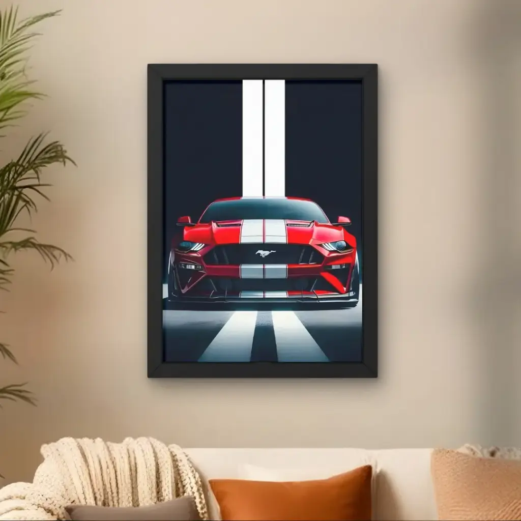Ford Mustang Red Poster