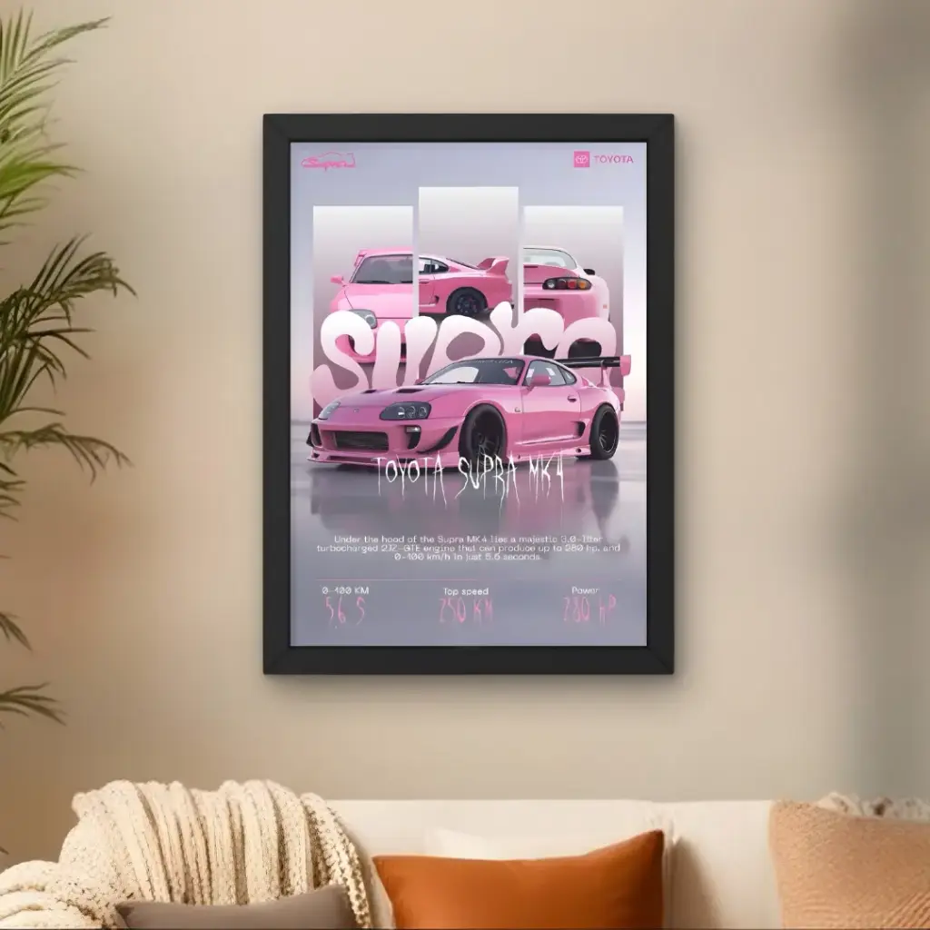 Toyoto Supra MK4 Pink Poster