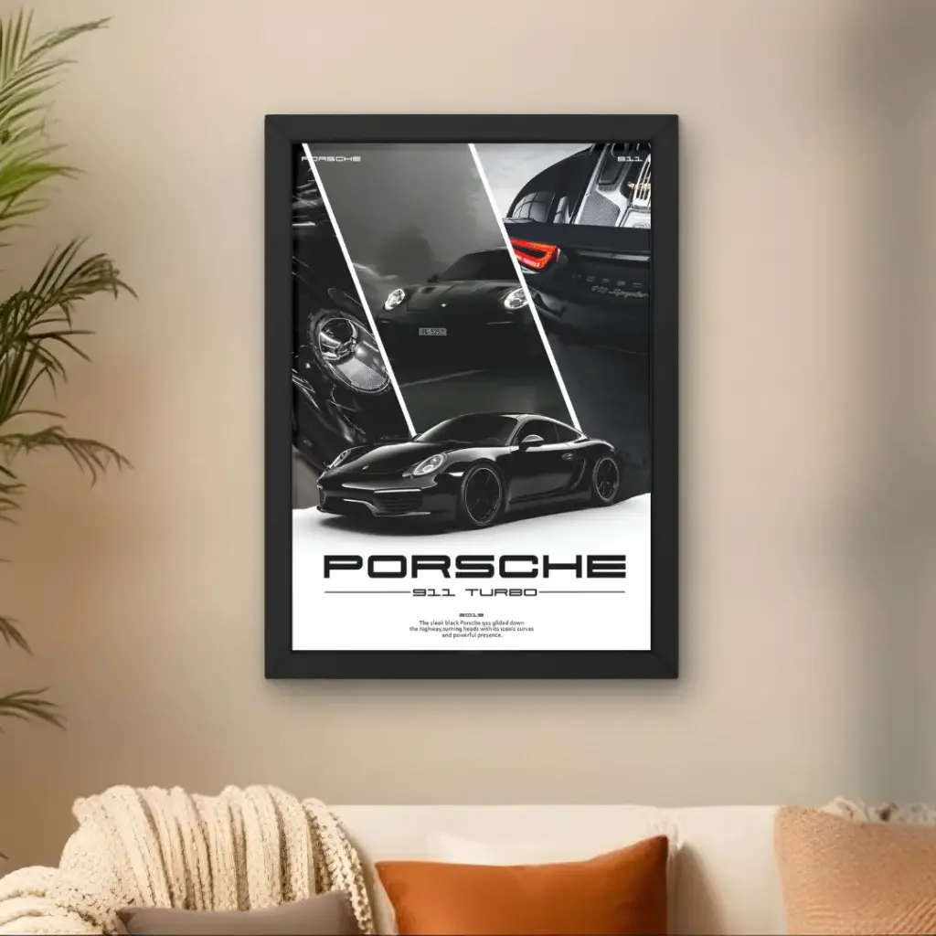 Porsche 911 Turbo Black Poster