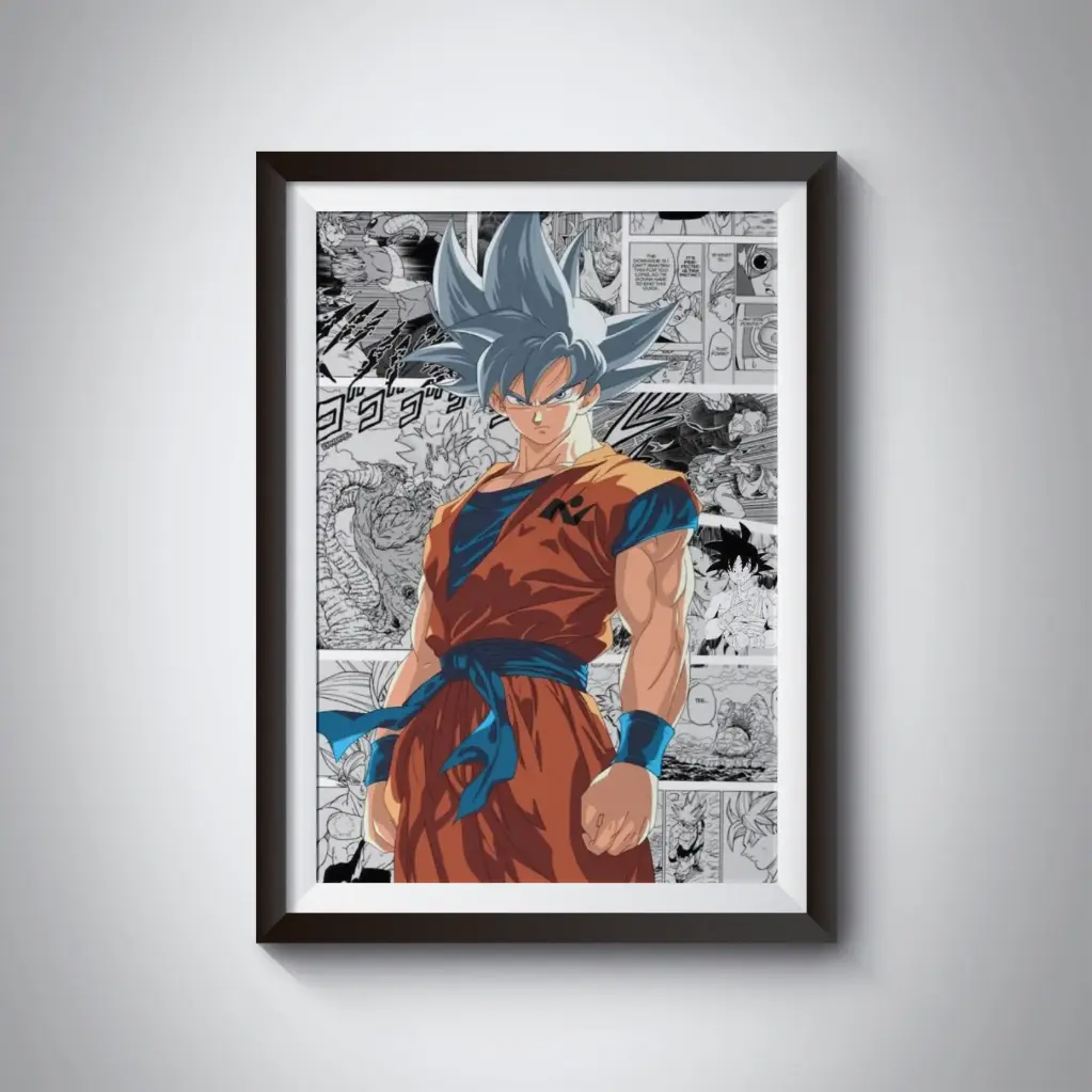 Goku Ultra Instinct Manga Background poster