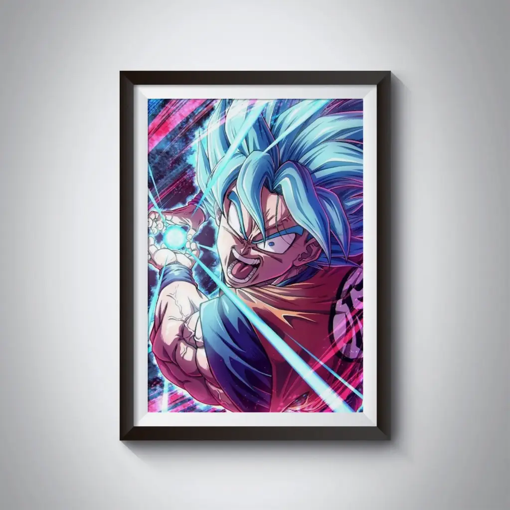 Goku SSJ Blue Kamehameha poster
