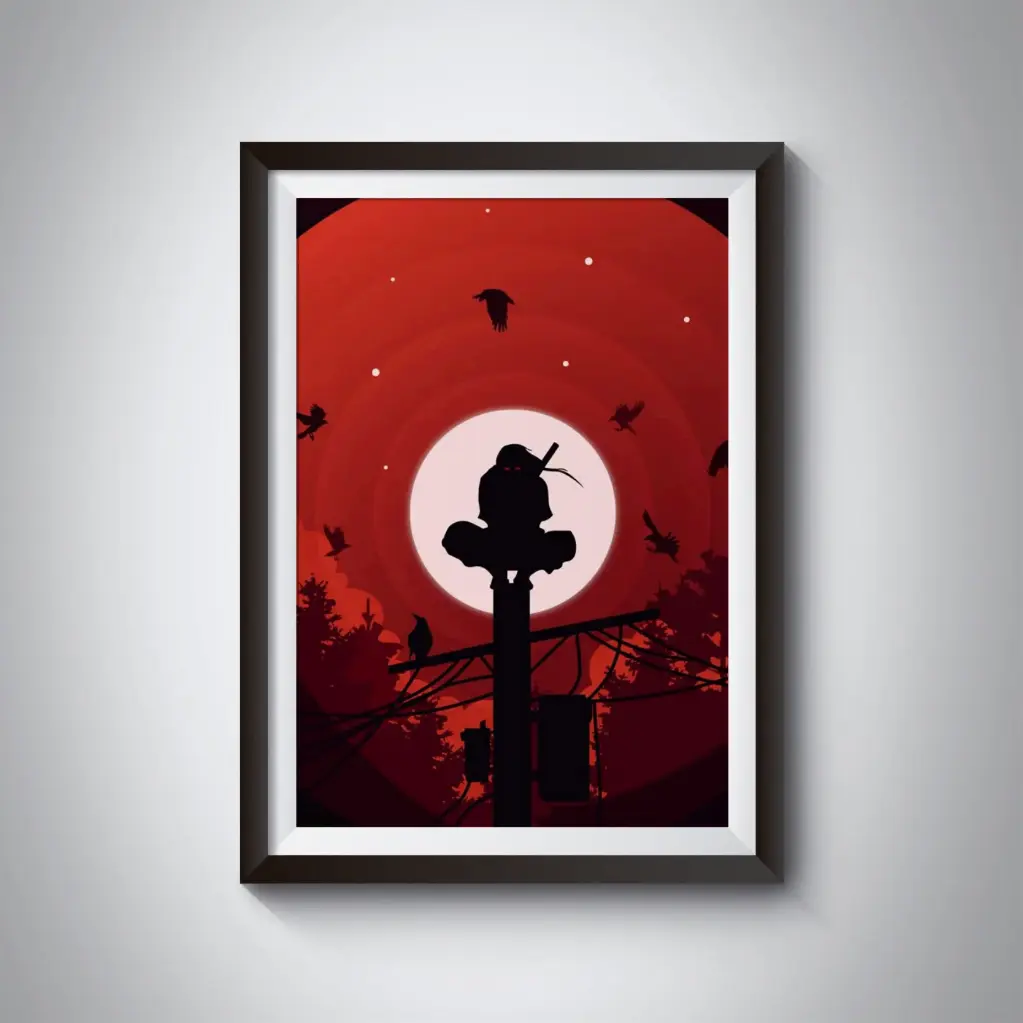 Itachi Uchiha Moon Scene poster